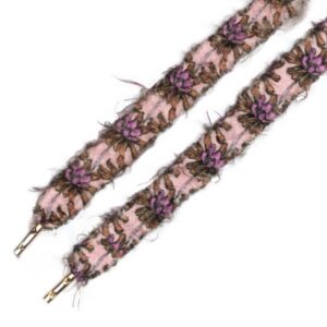Cordones Planos Estampados Flores Rosa Púrpura