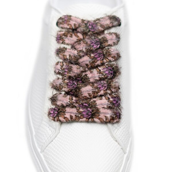 Cordones Planos Estampados Flores Rosa Púrpura