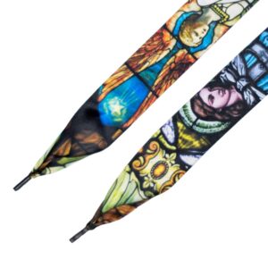 Cordones Planos Estampados Raso Angeles
