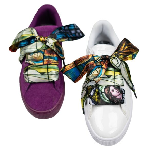 Cordones Planos Estampados Raso Angeles