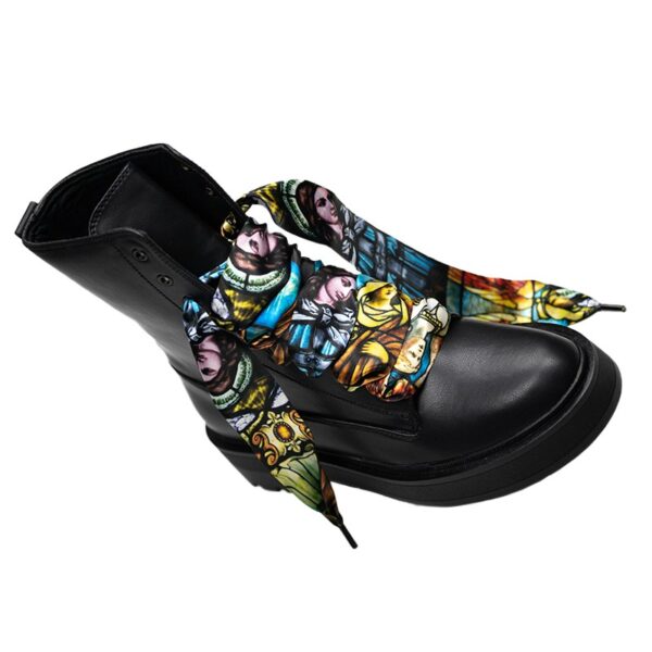 Cordones Planos Estampados Raso Angeles