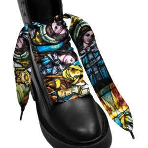 Cordones Planos Estampados Raso Angeles
