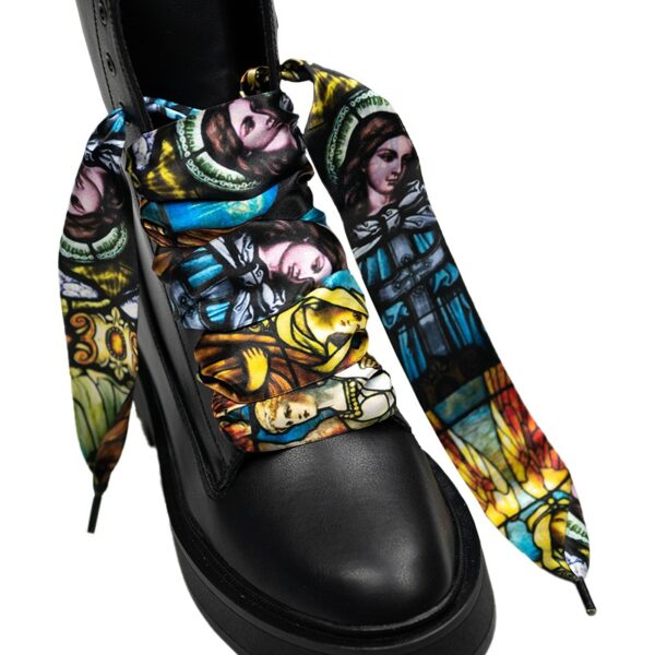 Cordones Planos Estampados Raso Angeles