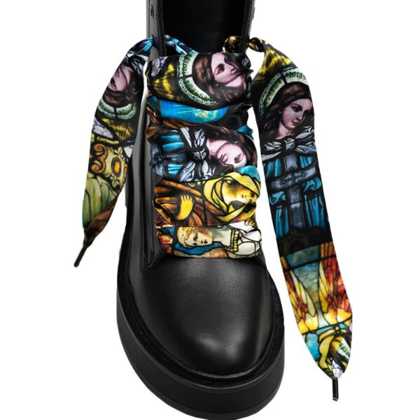 Cordones Planos Estampados Raso Angeles