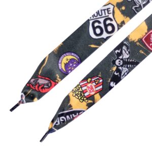 Cordones Planos  Estampados Raso Danger