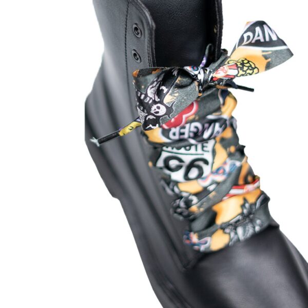 Cordones Planos  Estampados Raso Danger