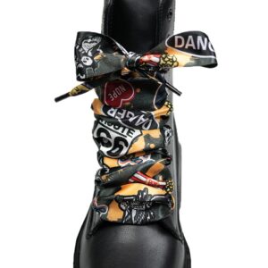 Cordones Planos  Estampados Raso Danger