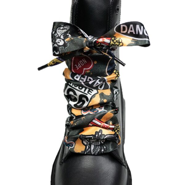 Cordones Planos  Estampados Raso Danger