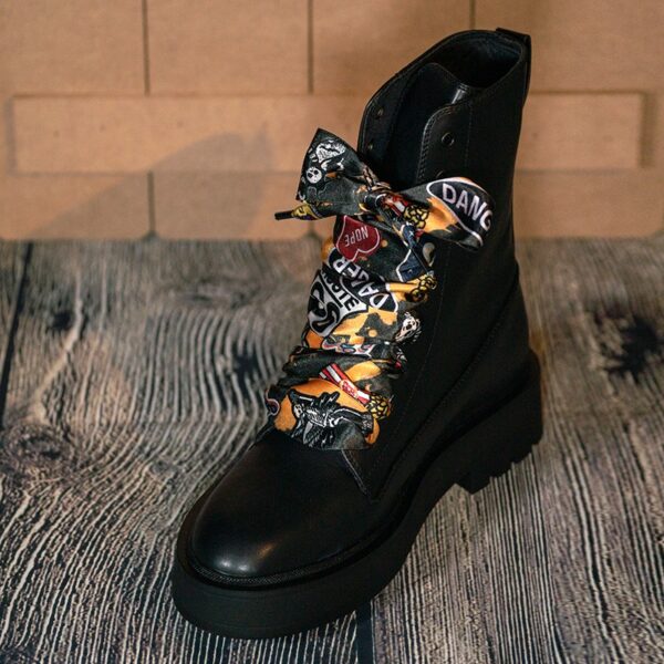 Cordones Planos  Estampados Raso Danger