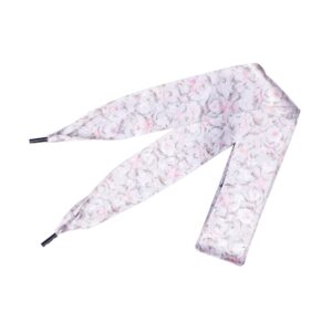 Cordones Planos Estampados Raso Flores Rosas