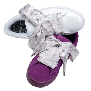 Cordones Planos Estampados Raso Flores Rosas