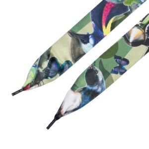 Cordones Planos Estampados Raso Pajaros
