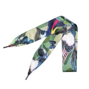 Cordones Planos Estampados Raso Pajaros