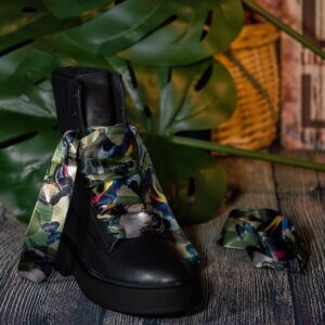 Cordones Planos Estampados Raso Pajaros