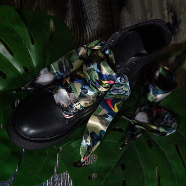 Cordones Planos Estampados Raso Pajaros