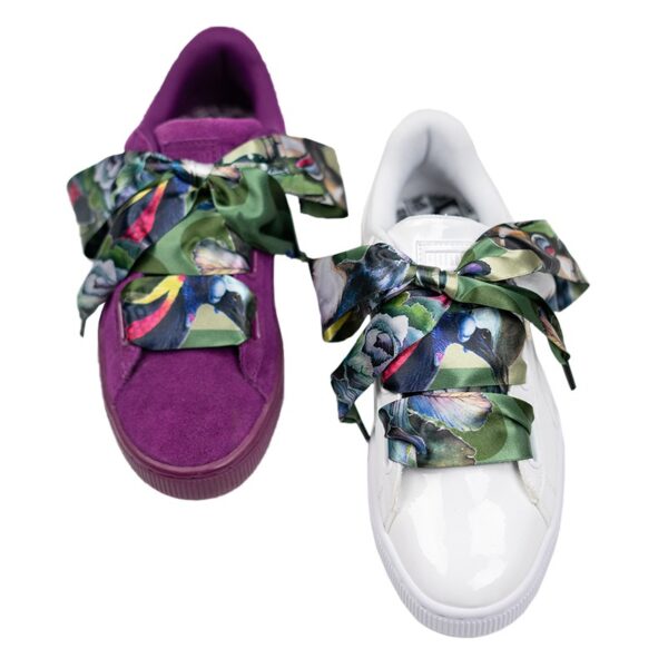 Cordones Planos Estampados Raso Pajaros