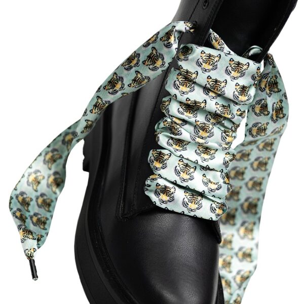 Cordones Planos Estampados Raso Tigres