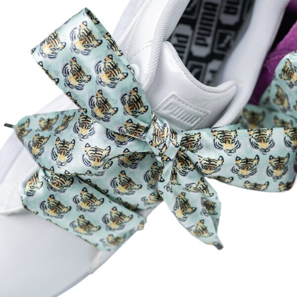Cordones Planos Estampados Raso Tigres