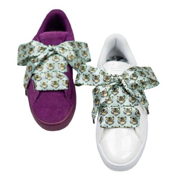 Cordones Planos Estampados Raso Tigres
