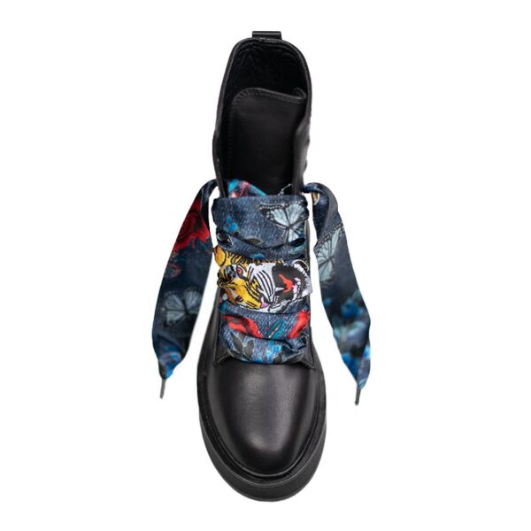 Cordones Planos Estampados Raso Tigres y Mariposas