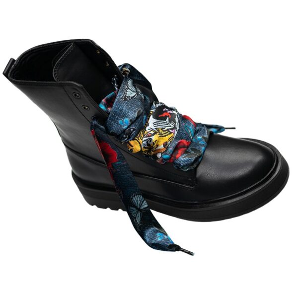 Cordones Planos Estampados Raso Tigres y Mariposas