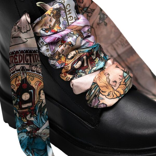 Cordones Planos Estampados Raso Vintage.