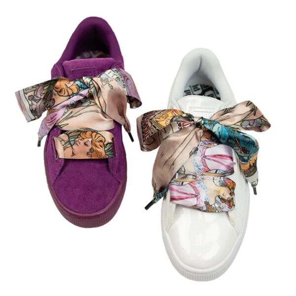 Cordones Planos Estampados Raso Vintage.